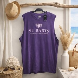 IML St Barts Tank XL Purple Sleeveless Graphic Resort Coastal